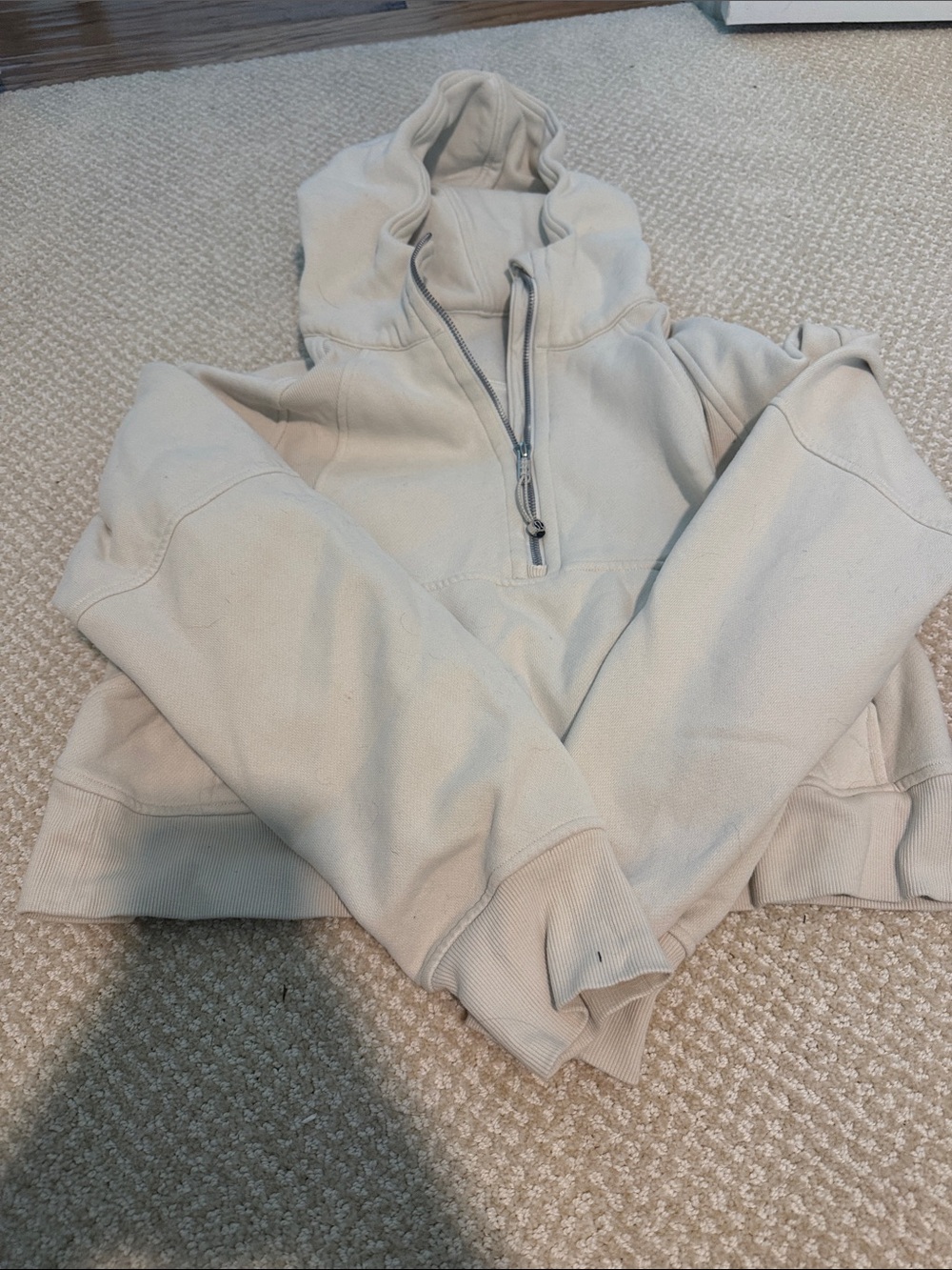 lululemon athletica Cream Half-Zip Hoodie Sweater